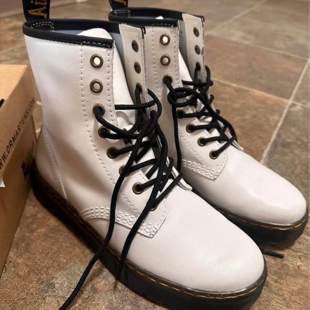 Dr. Martens White Combat Boots